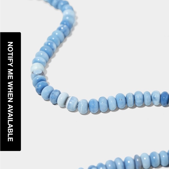 Allie & Bess Bay Hand Dyed Blue Opal beads 8mm to 10mm. 16” Beaded Necklace. New - Picture 7 of 11
